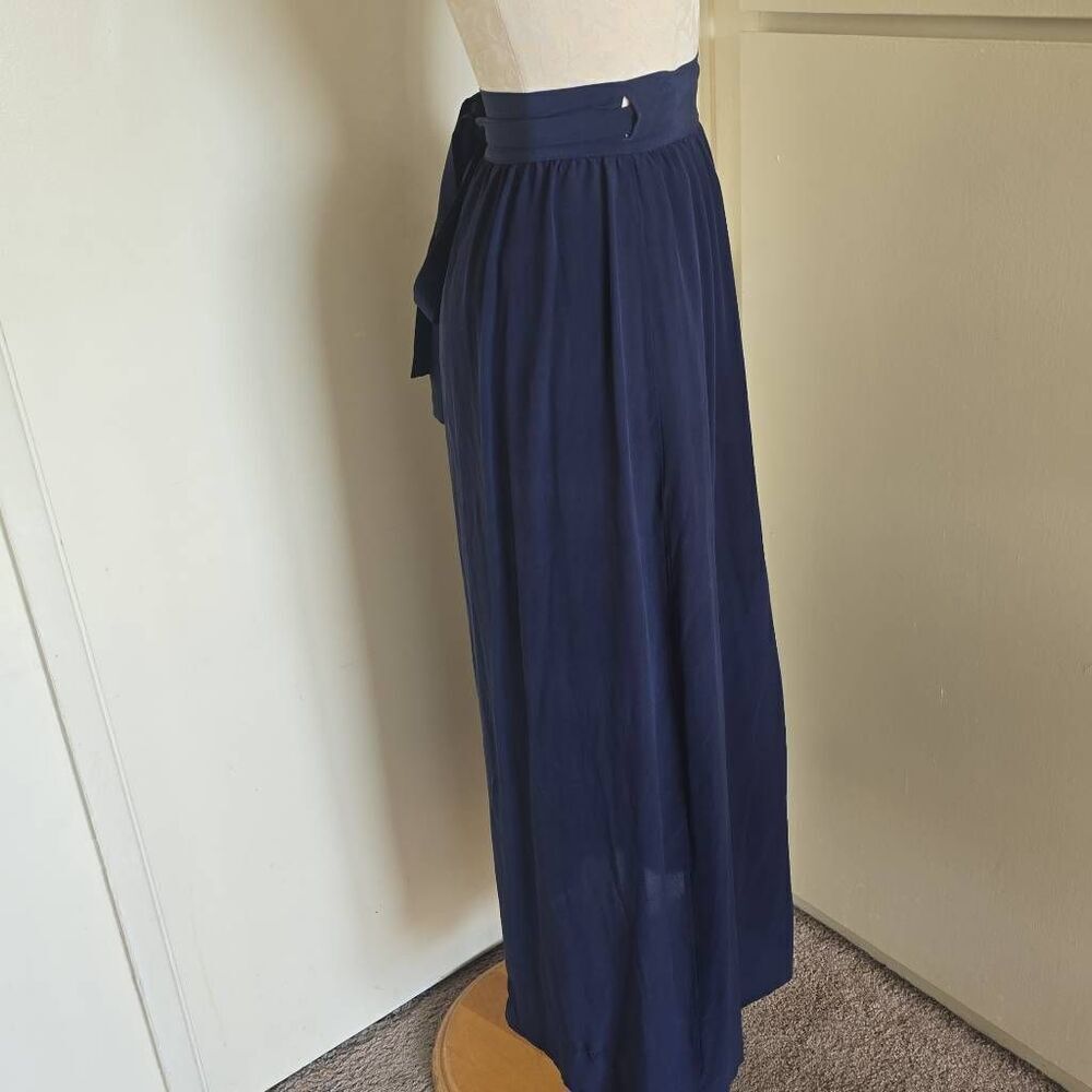 Paolita Navy Maxi Skirt with Gathered Waist - Picture 5 of 8